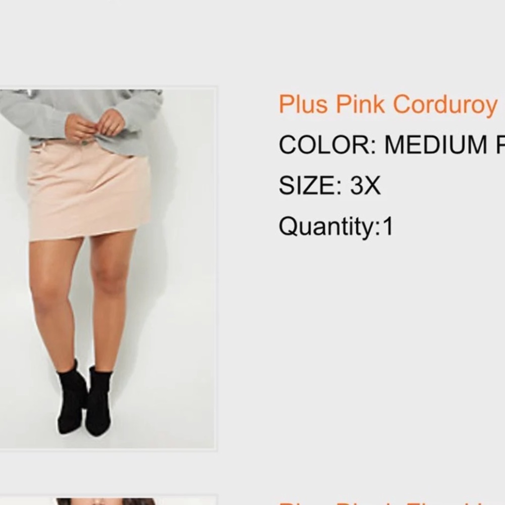 Pink corduroy skirt